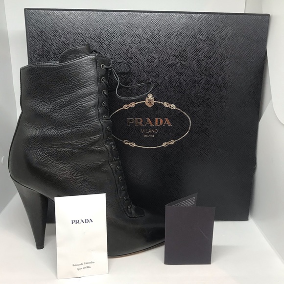 Prada Shoes - Prada Tie up boots